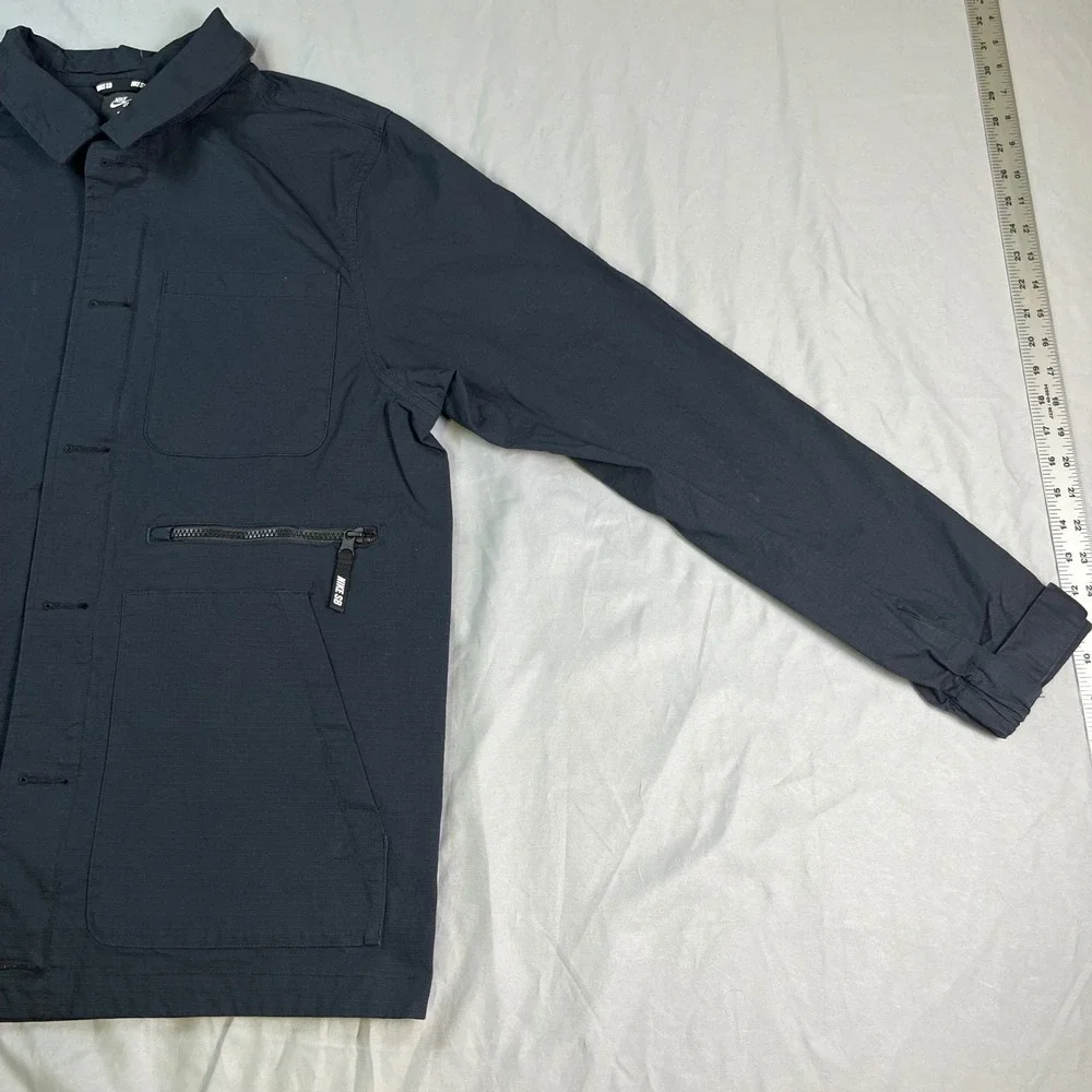 Nike SB Flex Coaches Chore Jacket Black Ripstop Utility Skate Coat Mens Large L - Picture 7 of 16